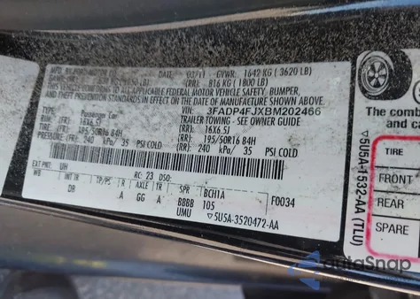 2011 Ford Fiesta Ses z USA, uszkodzony, nr VIN 3FADP4FJXBM202466